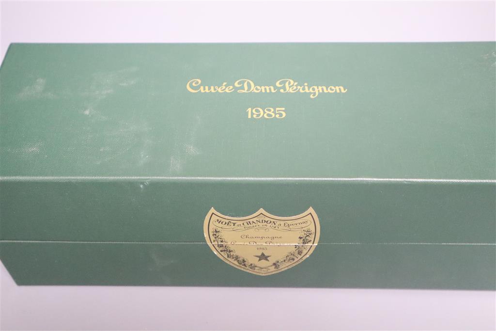 A bottle 1985 Cuvee Dom Perignon in presentation box and three bottles of 1990 Champagne Brut Jeanmaire (4)